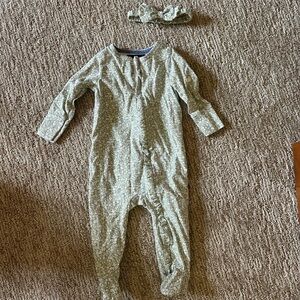 Floral Green Kids One Piece